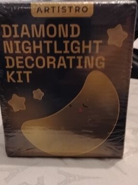 Artistro Diamond Art Nightlight Decorating Kit Crescent Moon Ages 9+ NIB